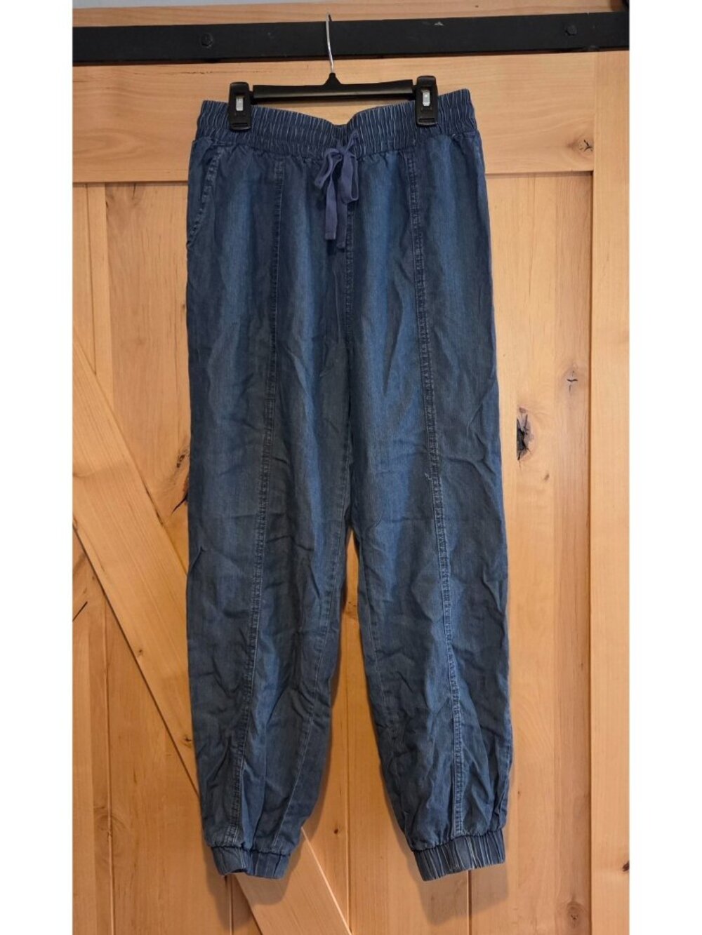 Coastal Comfort Chambray Pants Women's Size S Lyocell Drawstring Joggeer 28x27"